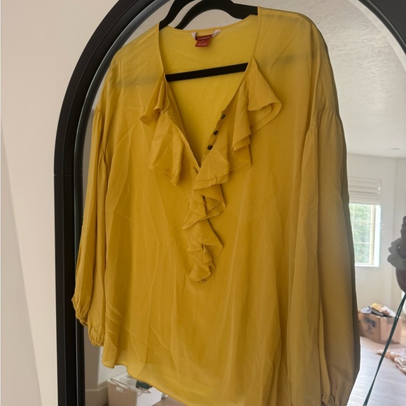 Sundance Yellow Ruffled Blouse - Picture 1 of 3